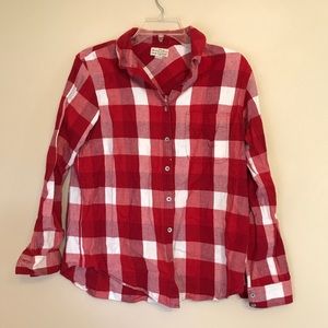 Red Plaid Button Shirt